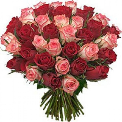 "Романтика"- букет из розовых и красных роз с доставкой по Бирску